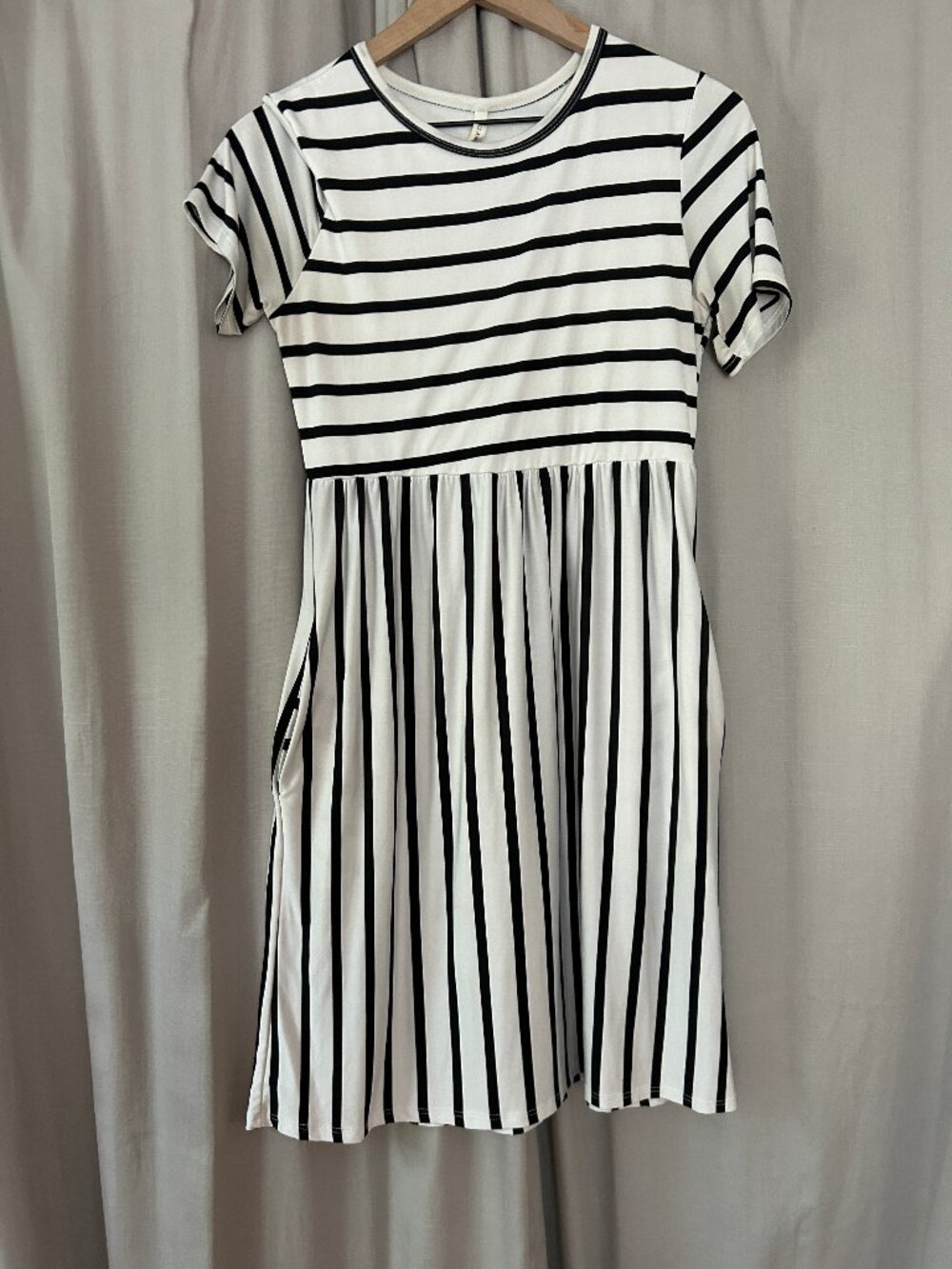 Bellamie Stripe T-Shirt Dress with Pockets!
